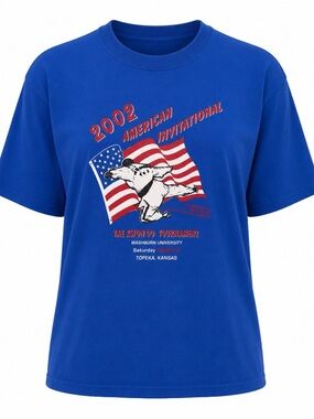 Vintage 2002 American Invitational Tae Kwon Do Tournament T-Shirt Mens L Blue